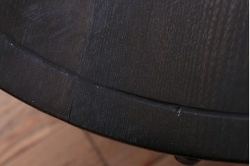レトロ家具　昭和レトロ　古い木製のラウンドセンターテーブル(ちゃぶ台)(1)