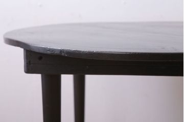 レトロ家具　昭和レトロ　古い木製のラウンドセンターテーブル(ちゃぶ台)(1)