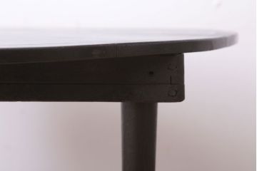 レトロ家具　昭和レトロ　古い木製のラウンドセンターテーブル(ちゃぶ台)(1)