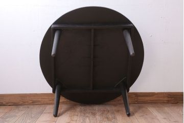 レトロ家具　昭和レトロ　古い木製のラウンドセンターテーブル(ちゃぶ台)(1)