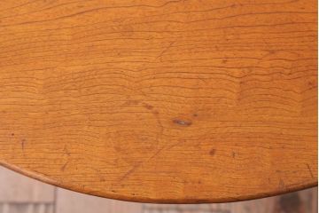 レトロ家具　昭和レトロ　古い木製のラウンドセンターテーブル(ちゃぶ台)(2)