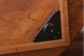 レトロ家具　昭和レトロ　古い木製のラウンドセンターテーブル(ちゃぶ台)(2)