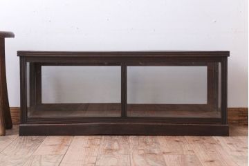 アンティーク家具　和製アンティーク　ナラ材製!背が低いガラスケース(ショーケース)