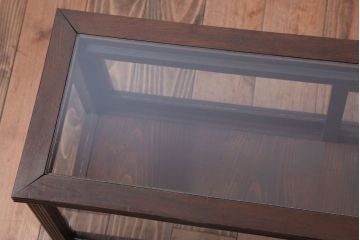 アンティーク家具　和製アンティーク　ナラ材製!背が低いガラスケース(ショーケース)