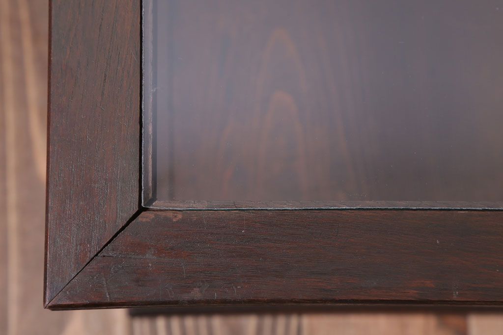 アンティーク家具　和製アンティーク　ナラ材製!背が低いガラスケース(ショーケース)