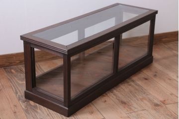 アンティーク家具　和製アンティーク　ナラ材製!背が低いガラスケース(ショーケース)