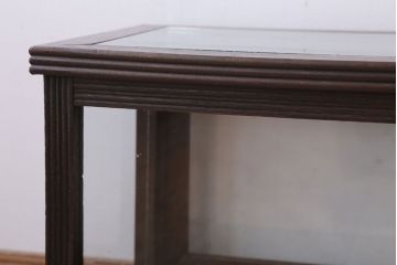アンティーク家具　和製アンティーク　ナラ材製!背が低いガラスケース(ショーケース)