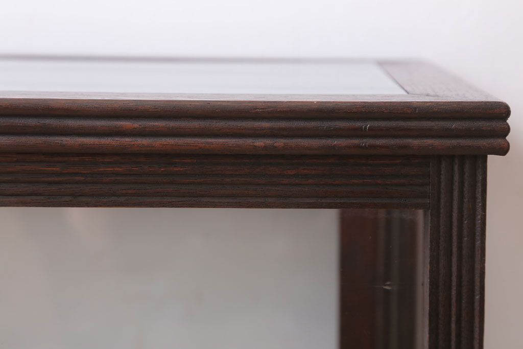 アンティーク家具　和製アンティーク　ナラ材製!背が低いガラスケース(ショーケース)