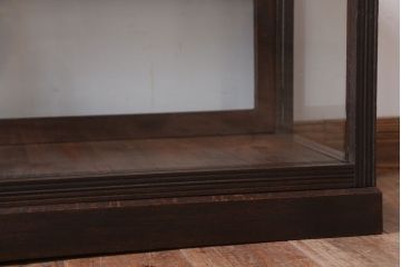 アンティーク家具　和製アンティーク　ナラ材製!背が低いガラスケース(ショーケース)