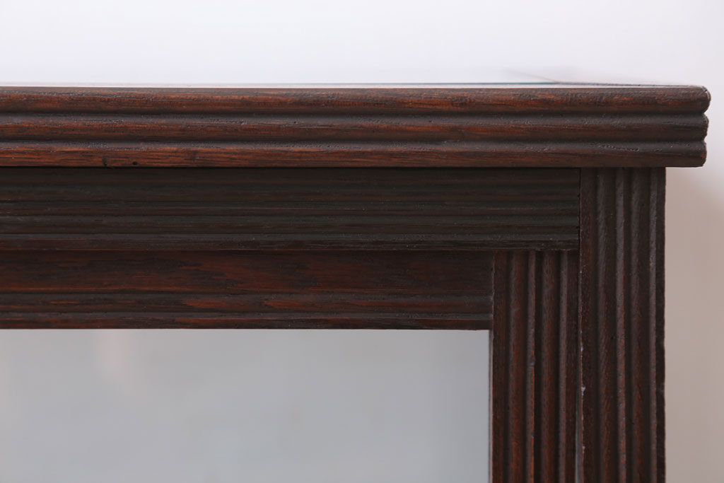 アンティーク家具　和製アンティーク　ナラ材製!背が低いガラスケース(ショーケース)