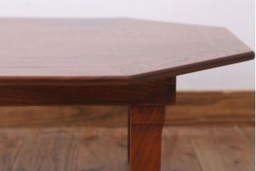 アンティーク家具　和製アンティーク　総欅!八角形の古いちゃぶ台