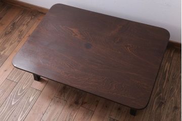 アンティーク家具　和製アンティーク　古い木の大ぶりな角ちゃぶ台(3)