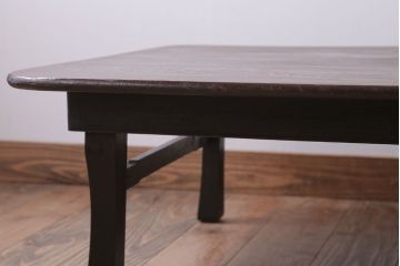 アンティーク家具　和製アンティーク　古い木の大ぶりな角ちゃぶ台(3)