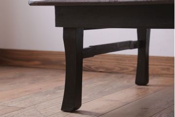 アンティーク家具　和製アンティーク　古い木の大ぶりな角ちゃぶ台(3)