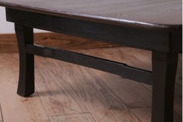 アンティーク家具　和製アンティーク　古い木の大ぶりな角ちゃぶ台(3)