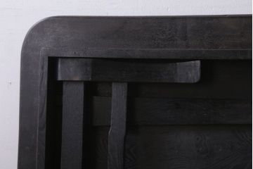 アンティーク家具　和製アンティーク　古い木の大ぶりな角ちゃぶ台(3)