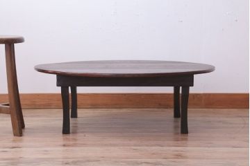 アンティーク家具　アンティーク　古い木のシンプルなちゃぶ台(3)
