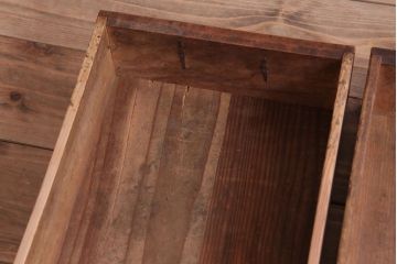 アンティーク家具　古民具・骨董　明治期　玉杢　前面欅材!厚手金具の角手仙台帳場箪笥(仙台箪笥)