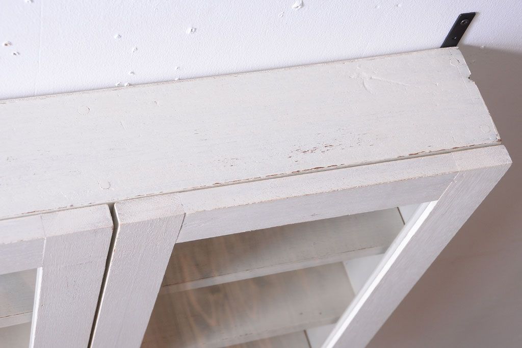 アンティーク家具　アンティークペイント　壁掛けキャビネット(収納棚)(1)