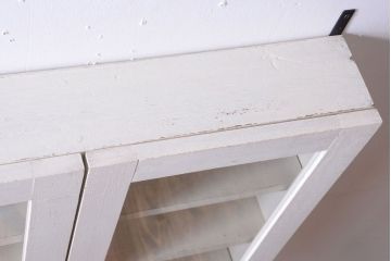 アンティーク家具　アンティークペイント　壁掛けキャビネット(収納棚)(1)