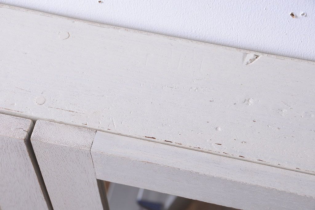 アンティーク家具　アンティークペイント　壁掛けキャビネット(収納棚)(1)