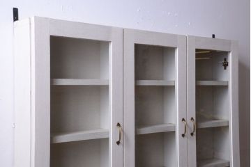 アンティーク家具　アンティークペイント　壁掛けキャビネット(収納棚)(1)