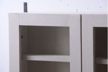 アンティーク家具　アンティークペイント　壁掛けキャビネット(収納棚)(1)