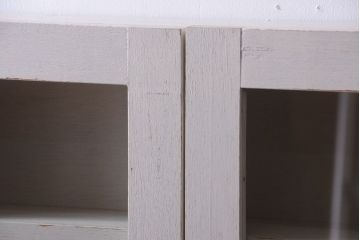アンティーク家具　アンティークペイント　壁掛けキャビネット(収納棚)(1)
