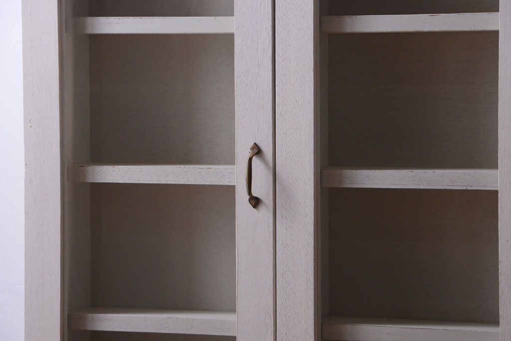 アンティーク家具　アンティークペイント　壁掛けキャビネット(収納棚)(1)