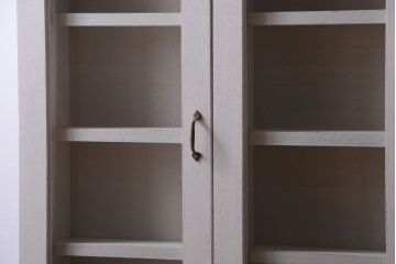 アンティーク家具　アンティークペイント　壁掛けキャビネット(収納棚)(1)