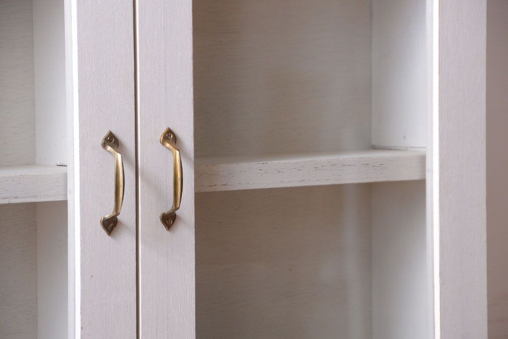 アンティーク家具　アンティークペイント　壁掛けキャビネット(収納棚)(1)