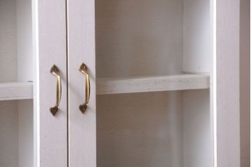 アンティーク家具　アンティークペイント　壁掛けキャビネット(収納棚)(1)