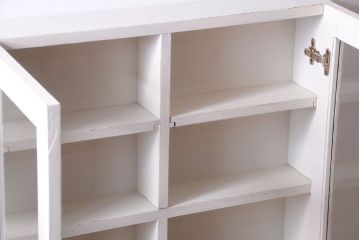 アンティーク家具　アンティークペイント　壁掛けキャビネット(収納棚)(1)