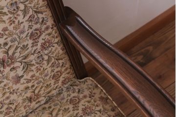 アンティーク家具　アンティーク　古いナラ材の上品な3人掛けソファ