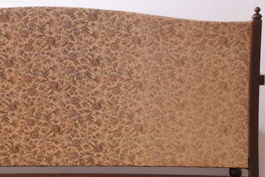 アンティーク家具　アンティーク　古いナラ材の上品な3人掛けソファ