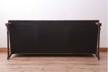 アンティーク家具　アンティーク　古いナラ材の上品な3人掛けソファ