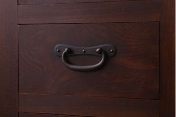 アンティーク家具　古民具・骨董　明治〜大正期　玉杢　前面欅材!古い茶箪笥