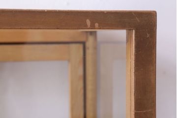 レトロ家具　昭和レトロ　古い木製の脚付きガラスケース