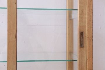 レトロ家具　昭和レトロ　古い木製の脚付きガラスケース
