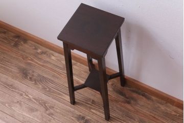 レトロ家具　和製アンティーク　古いナラ材のレトロな花台