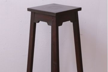 レトロ家具　和製アンティーク　古いナラ材のレトロな花台