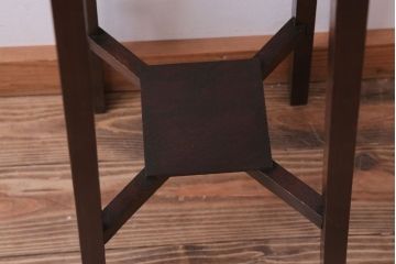レトロ家具　和製アンティーク　古いナラ材のレトロな花台