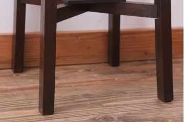 レトロ家具　和製アンティーク　古いナラ材のレトロな花台
