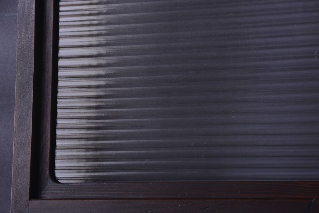 和製アンティーク　モールガラス入り!古い木製の細身なドア