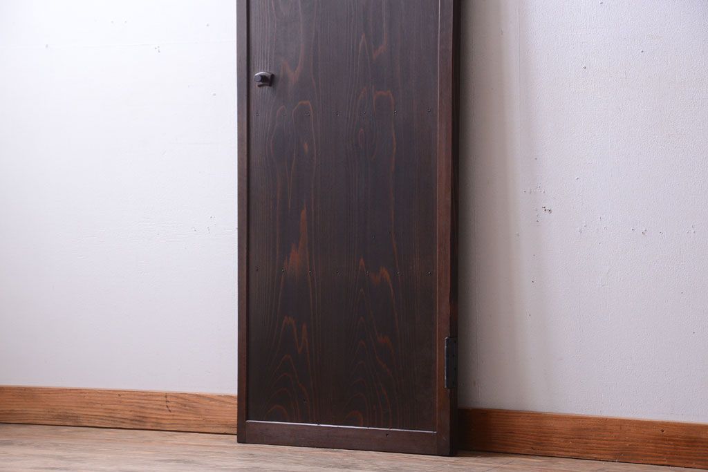 和製アンティーク　モールガラス入り!古い木製の細身なドア