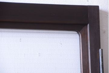 和製アンティーク　モールガラス入り!古い木製の細身なドア