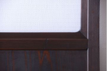 和製アンティーク　モールガラス入り!古い木製の細身なドア