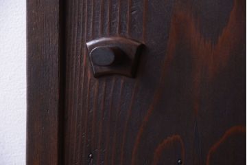 和製アンティーク　モールガラス入り!古い木製の細身なドア