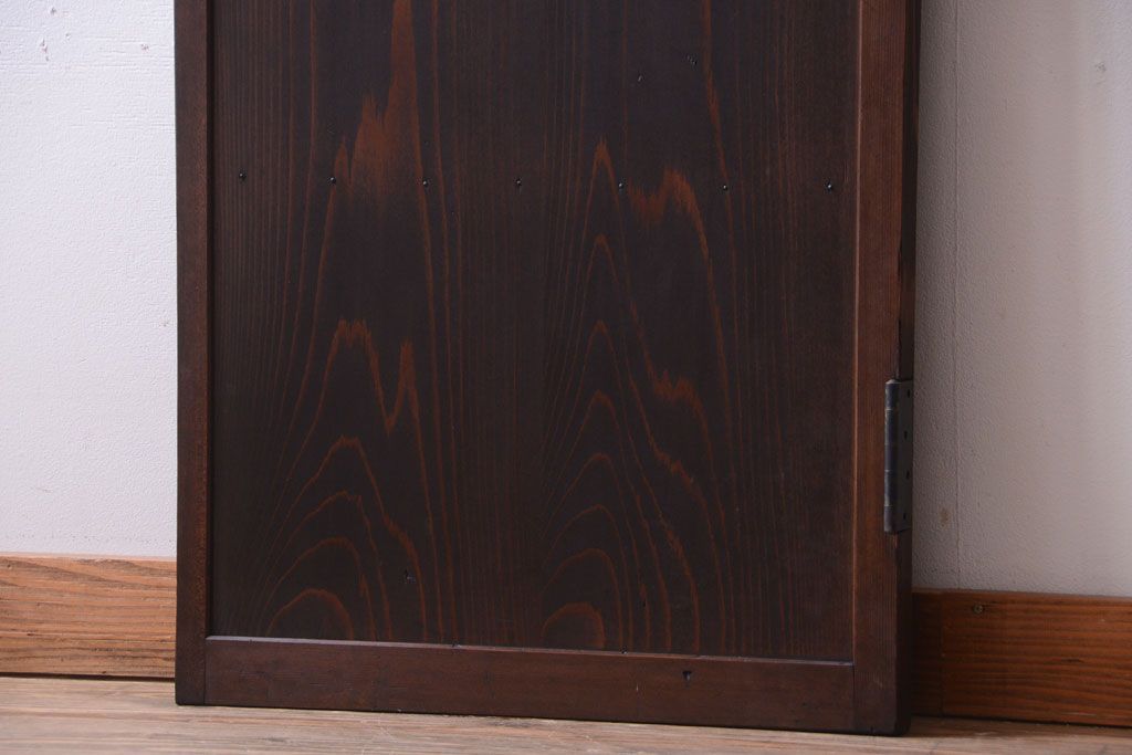 和製アンティーク　モールガラス入り!古い木製の細身なドア