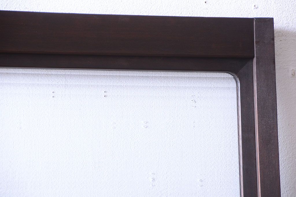 和製アンティーク　モールガラス入り!古い木製の細身なドア